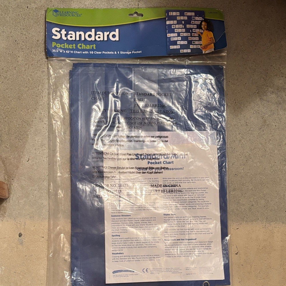 Blue Standard Pocket Chart